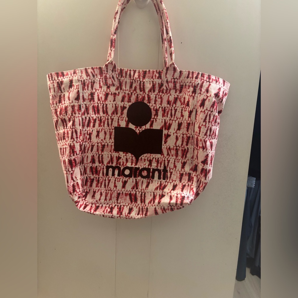 Isabel Marant Red and White Tote Bag